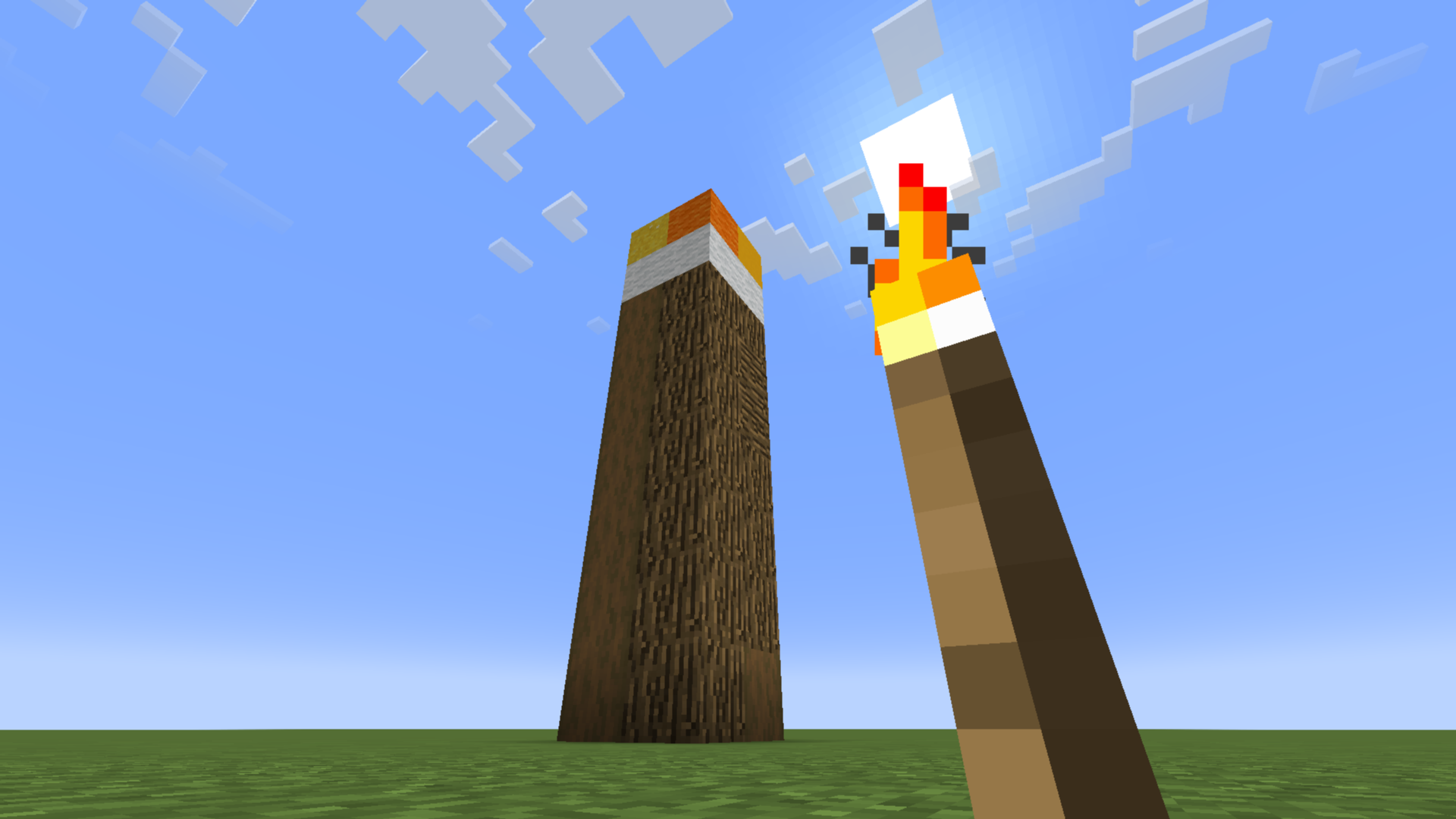 giant torch monument – key image